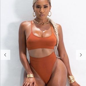 Orion Ribbed Bikini - Red